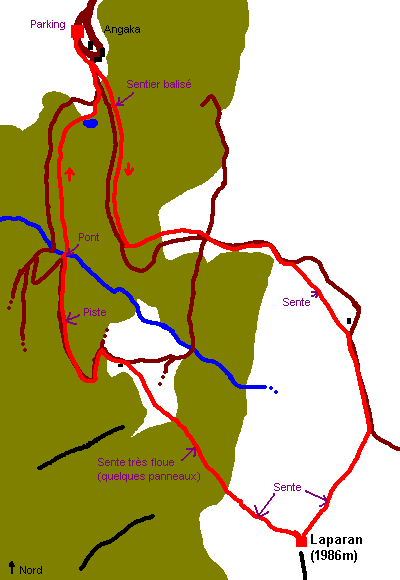 Itinéraire de randonnée à Laparan par le plateau de Beille.